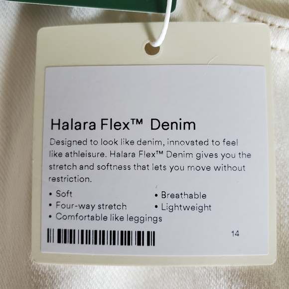 HALARA Flex Jeans M Tall Light Khaki Denim Asymmetric Low Rise Baggy Wide Leg - Picture 10 of 12